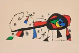 Le chat de la voisine by Joan Miró, 1977, Farblithografie auf Arches (Wasserzeichen), sold Oct 2021