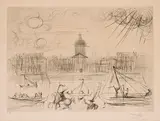 L'Académie de Paris by Salvador Dalí, 1971, etching, sold Feb 2022