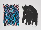 A. R. Penck, Ohne Titel, Farblithografie auf Velin