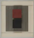Ohne Titel by Jesús Rafael Soto, Mischtechnik (Farbserigrafie auf Karton über Serigrafie auf Karton) in Plexiglaskasten, sold Sep 2022