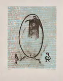 Max Ernst, Dressait sa flamboyante énigme (Aus: Patrick Waldberg, Aux petits agneaux), 1971, Farblithografie auf Japan