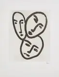 Henri Matisse, Trois têtes. À l'amitié, 1951/52, Aquatintaradierung auf BFK RIVES (Wasserzeichen)