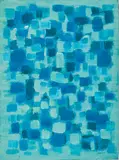 Charles Piquois, "Bleus sur bleus", 1958-1966, Öl auf Hartfaser