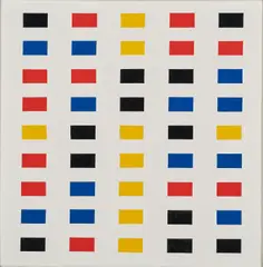 "médiété" (1) by Aurélie Nemours, 1979, Öl auf Leinwand, sold Oct 2021