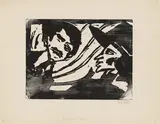 Emil Nolde, Jüngling und Mädchen, 1918, Holzschnitt auf Kupferdruckkarton