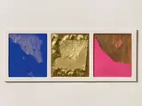 Yves Klein, Aus: "Edition Original I", 1962-1964, Blattgold und Pigment in transparenter Kunststofffolie auf Blattgold belegtem Karton, darüber Passepartout auf Unterlagekarton