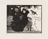 Félix Vallotton, "Le Coup de Vent", 1894, Holzschnitt auf Papier