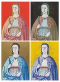 Saint Apolonia by Andy Warhol, 1984, Jeweils: Farbserigrafie auf Essex Offset Kid Finis, sold Dec 2021