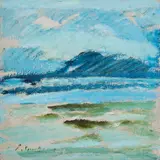 Siegward Sprotte, Ohne Titel (Sturm), 2001, Öl auf Hartfaser