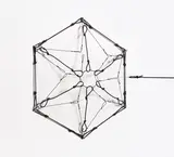 Tomás Saraceno, Network 5, 2011, Schwarze, elastische Kordel und dünner schwarzer Nylonfaden