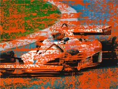 Nürburgring IX by Michael Kagan, 2021, enamel on linen, sold Aug 2024