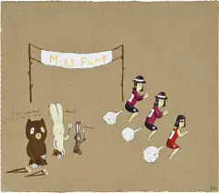 Miss Fart by Atsushi Kaga, 2008, acrylic on cardboard, sold Aug 2024
