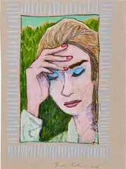 Brian Calvin, Untitled, 2018, coloured pencil and marker on paper