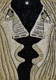 Brian Calvin, Planets, 2021, charcoal and paint marker on paper