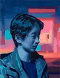 Keita Morimoto, Station, 2023, acrylic on panel