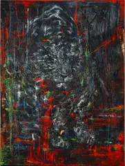 Chen Yingjie, Monster in Night, 2018, acrylic and spray paint on canvas
