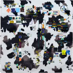 Computer controlled by pig's brain 26 by Zheng Guogu, 2002, oil on synthetic cow skin, sold Aug 2024