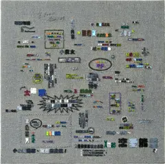 Computer controlled by pig's brain 28 by Zheng Guogu, 2003, oil on canvas, sold Aug 2024