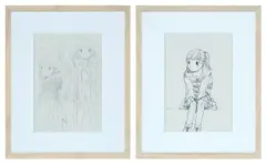Emi Kuraya, Two Works: (i) Untitled; (ii) Untitled, 2017, (i) ballpoint pen on paper (ii) pencil on paper