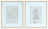 Emi Kuraya, Two Works: (i) Untitled; (ii) Untitled, 2017, (i) ballpoint pen on paper (ii) pencil on paper