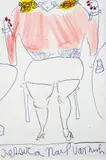 Rose Wylie, Jessica Nail Varnish (from Girl Now meets Girl Then series), acrylic and aquarelle on pigment ink fine art print on 300g 1584 Hahnemuhle laid paper