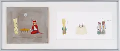 Atsushi Kaga, Two works: (i) At the tea house; (ii) The new face, 2007, (i) acrylic on board (ii) watercolour on paper