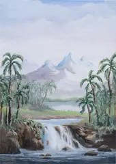 Neil Raitt, Spring Forest Falls, 2020, acrylic, gouache and watercolour on paper