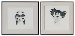 Roby Dwi Antono, Two works: (i) CHI-CHI; (ii) Little Goku, 2019, graphite on paper