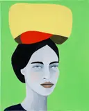 Rebecca Brodskis, La vendeuse de son, 2021, oil on linen