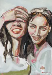 Avery Wheless, Smile bb, 2021, oil, spray paint and bondo on panel