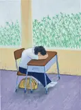 Yeung Hok Tak, How I Wish I'm Still at the Schooldays, 2019, acrylic on canvas mounted on panel