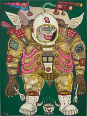 Heri Wardono, The Monkey Astronaut, 2013, acrylic on canvas