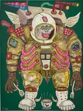 Heri Wardono, The Monkey Astronaut, 2013, acrylic on canvas
