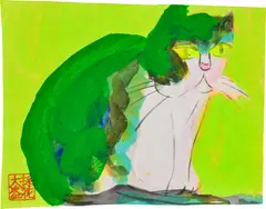 Untitled by Walasse Ting, 1998, Chinese ink and acrylic on rice paper, sold Oct 2024