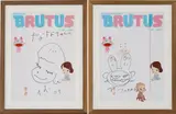Two works: (i) Untitled; (ii) Untitled by Yoshitomo Nara and Takashi Murakami, 2001, marker on BRUTUS magazine, sold Oct 2024