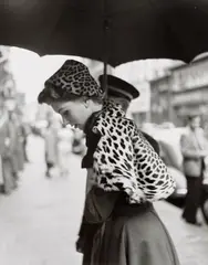 Georges Dambier, Suzy Parker, Étole Léopard, Paris, 1952, Tirage argentique postérieur
