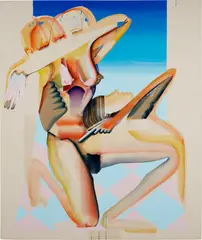 Our Eyes Our Open/Are Eyes Are Open by Christina Quarles, 2017, acrylic on canvas, sold Mar 2023