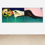 Izumi Katō, Untitled, 2017, oil on canvas, diptych