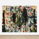 Rashid Johnson, Untitled Escape Collage, 2017, ceramic tile, mirror tile, black soap, wax, vinyl, spray enamel