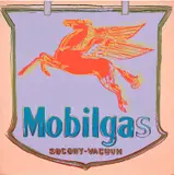 Mobilgas from the series Ads by Andy Warhol, 1985, synthetic polymer and silkscreen inks on canvas, sold Mar 2023