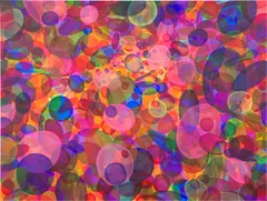 Yuxing Huang, Bubbles, 2018, acrylic on canvas