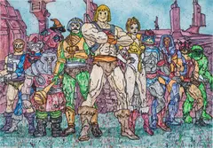 Madsaki, Untitled (Masters of the Universe), 2019, acrylic paint aerosol on canvas