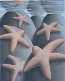 Laurens Legiers, Resting Sea Stars, 2020, oil on canvas, in artist's frame