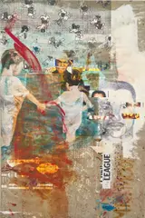Mandy El-Sayegh, Denzel, 2019, oil and mixed media on linen, in artist's frame