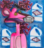 Katherine Bernhardt, Virus Summer, 2020, acrylic and spray paint on canvas