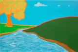 Duncan McCormick, Haze Field Stream, 2021, acrylic and watercolour on canvas
