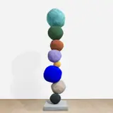 Annie Morris, Stack 8, Copper Blue, 2019, foam core, pigment, concrete, steel, plaster and sand