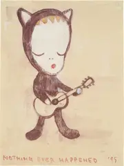 Nothing Ever Happened by Yoshitomo Nara, 1995, acrylic on paper, sold Mar 2023