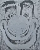Joyce Pensato, Silver Clown, 2011, enamel and metallic paint on linen