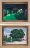 Stephen Wong Chun Hei, Two works: (i) The evening at Sui Wo Court in Spring; (ii) The big tree at Junction Road, 2020, acrylic on canvas